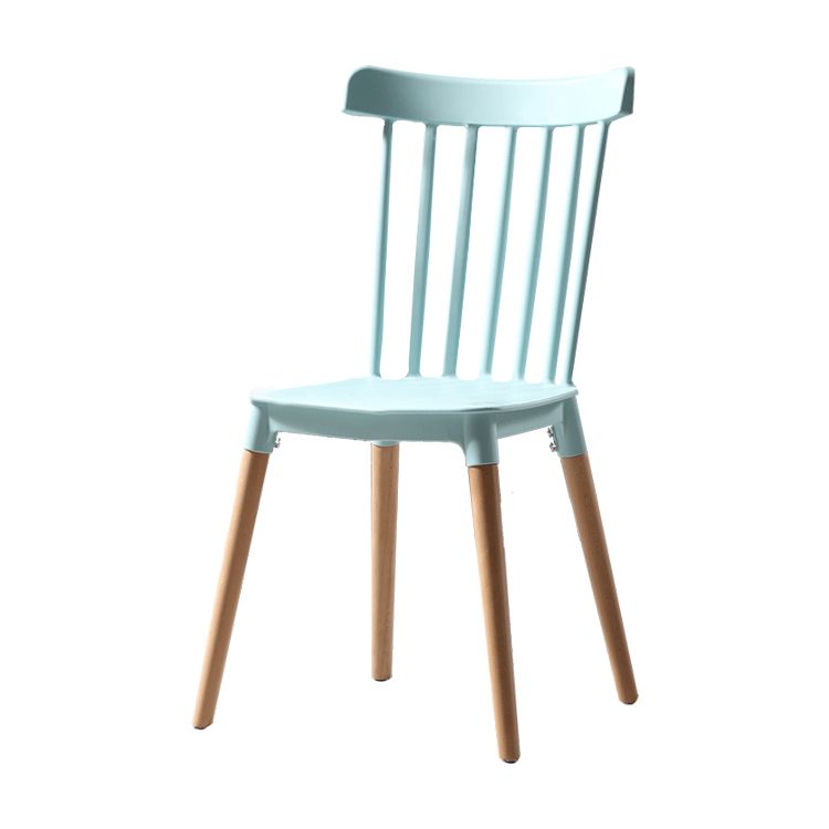 Silla con respaldo de listones de estilo moderno, sillas sin brazos con patas de madera para cocina