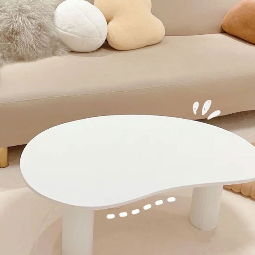 Scandinavian Wood & Metal Coffee Table Irregular Top 3 Legs Cocktail Table