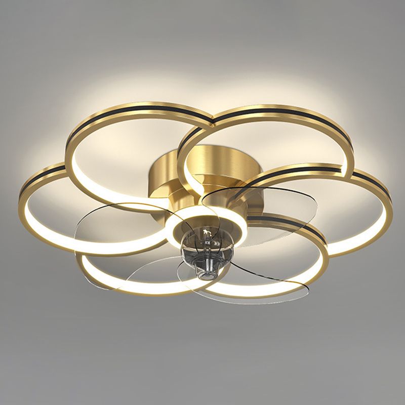 Nordic Style Ceiling Fan Lamp Geometry Ceiling Fan Light with ABS Fan Blade for Bedroom