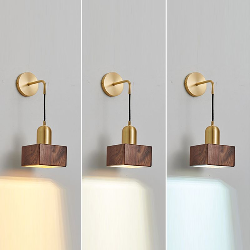 Wohnzimmer Wandleuchte moderne einfache Walnuss 1 Kopfwand montierte Leuchte