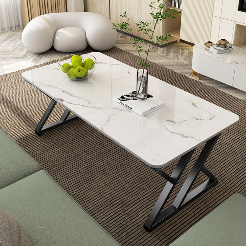 Rectangle Cocktail Table Trestle Slate Top Coffee or End Table