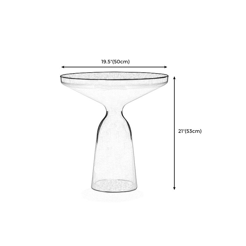 Pedestal Base Design Black Countertop Metal Frame Hand-made Glass Base Round Side Table