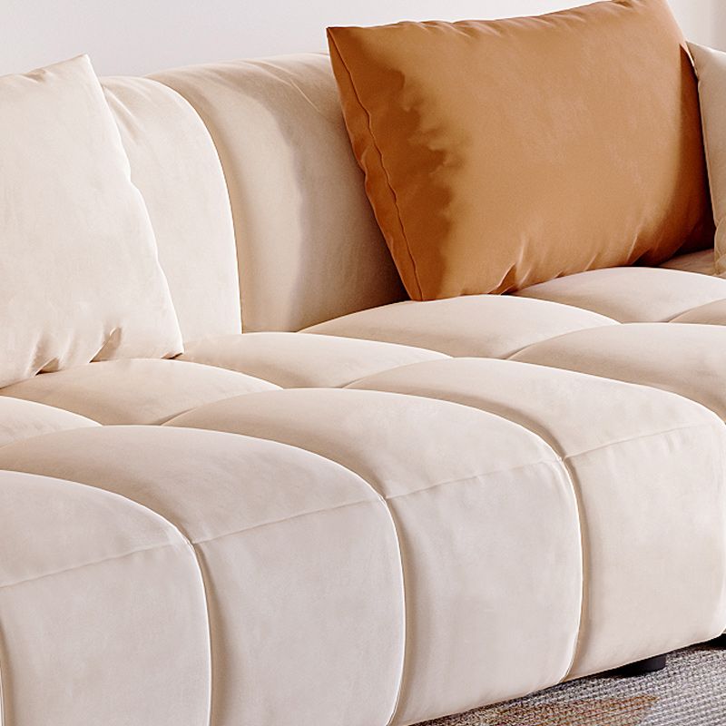 Sofa moderne en velours de 25,6 "SOFA SOFA RETRAQUE ET BISCUIT DE BASCUITS 25,6"
