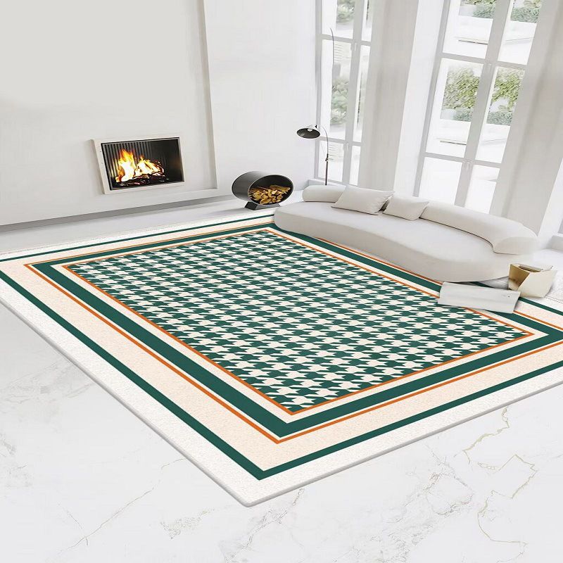 Dark Gray Modern Rug Polyester Pattern Rug Washable Indoor Rug for Home Decoration