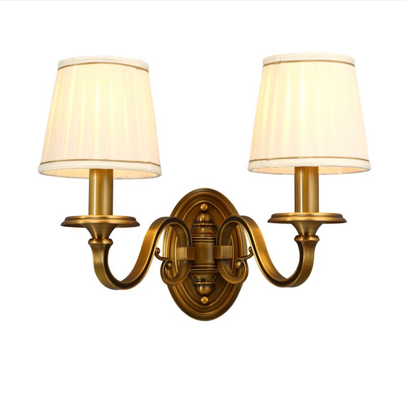 American Style Copper Wall Light Cylinder Shape Wall Lamp for Living Room