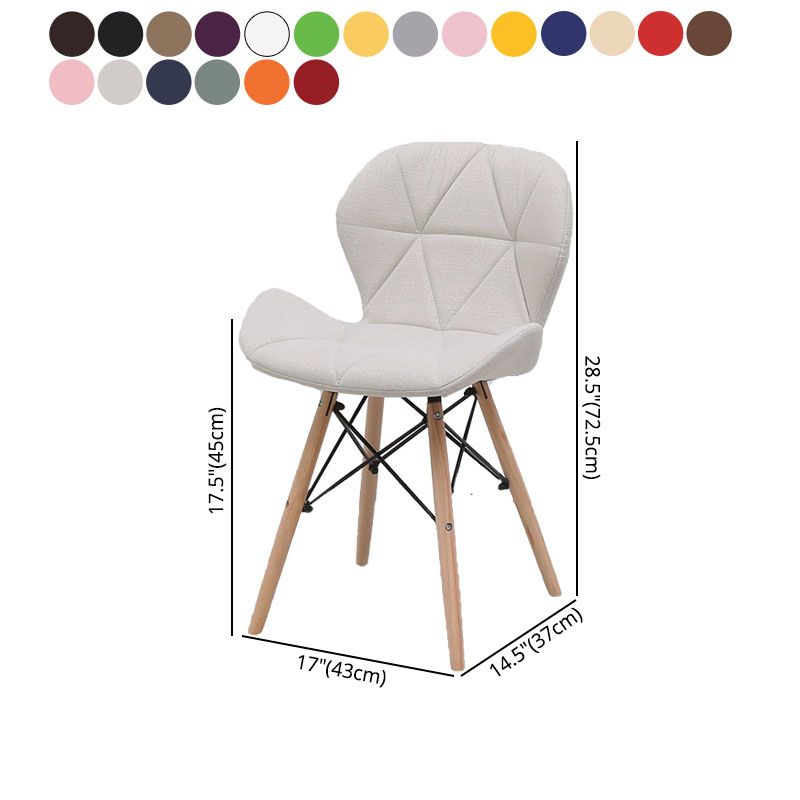 Contemporary Beech Wingback Side Chair Matte Finish Upholstered Dining Chair