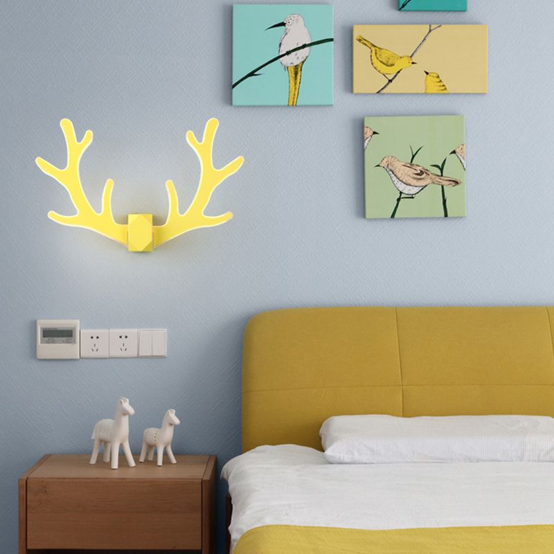 2-Light Antler Sconce Modern Metal Sconce Light Fixture for Bedroom