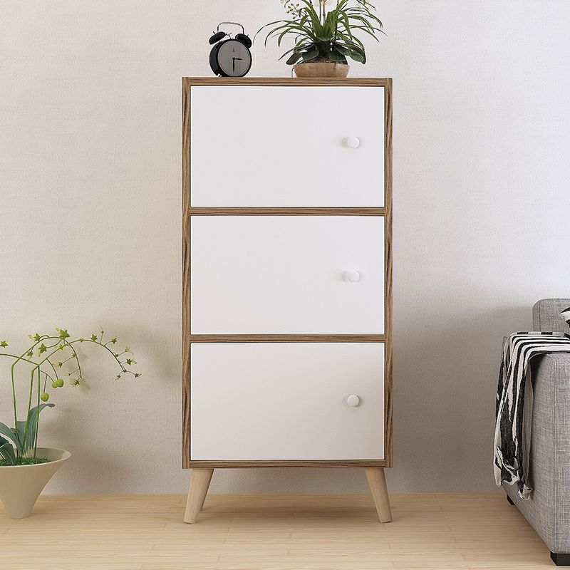 Contemporary Wooden Accent Cabinet with Knobs Doors and Straight Legs