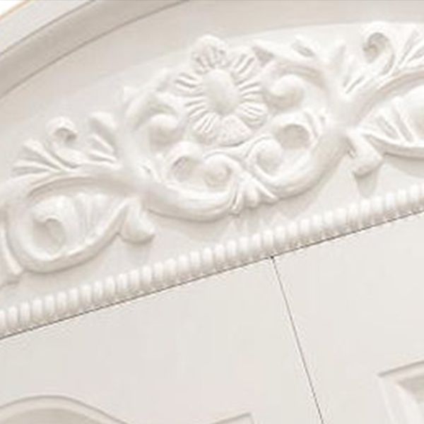 Engineered Wood Wardrobe Closet with Garment Rod White Wardrobe Cabinet