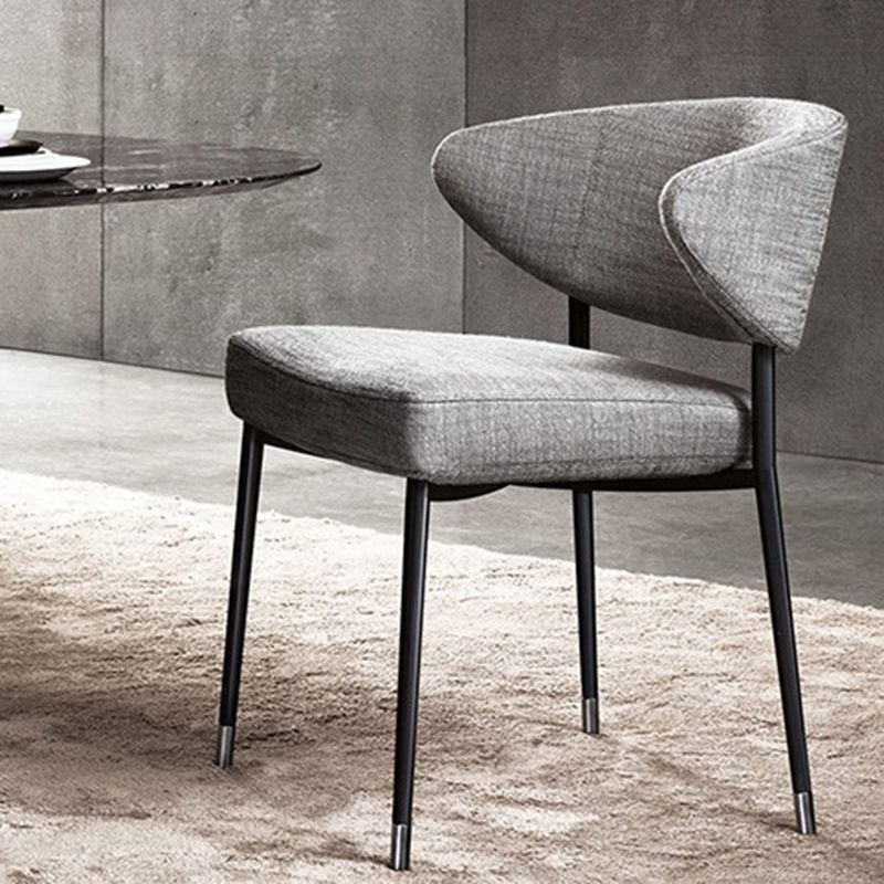 Upholstered Dining Arm Chairs Open Back Dining Chairs with Metal Legs