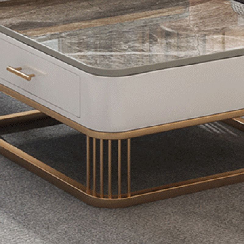 Frame Base 2 Nesting Coffee Table with Storage Metal Coffee Table Set