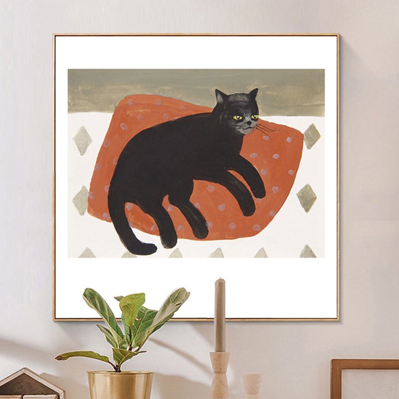 Dark Color Wild Animal Painting Textured Wall Art Print for Bedroom, Multiple Size Options