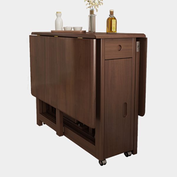 Mesa de comedor marrón moderna de mediados de siglo Mesa de comedor de hoja de madera maciza para uso en el hogar