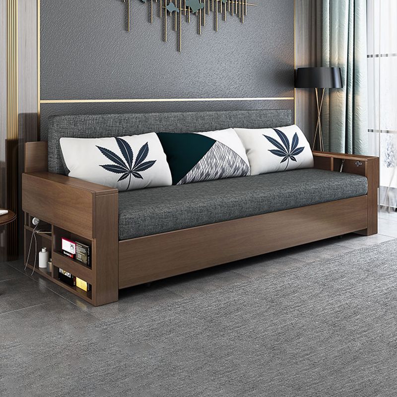 30" Wide Contemporary Sleeper Sofa Futon Gray Storage Sleeper Sofa