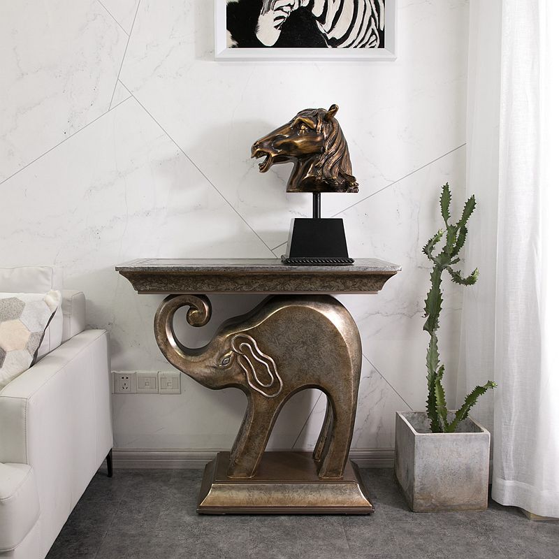 Rectangle Shape Contemporary Console Accent Table Stone Console Sofa Table for Hall