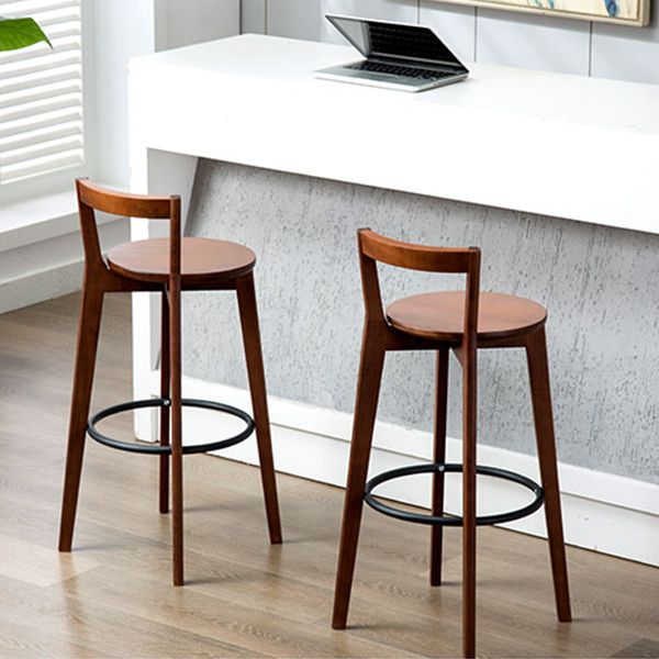 Contemporary Wood Kitchen Dining Room Armless Stool Low Back Bar Stool