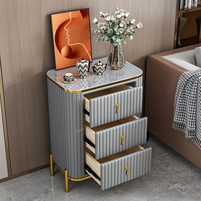 Classic Glam Vertical Lingerie Chest Stone Storage Chest with Drawers for Bedroom