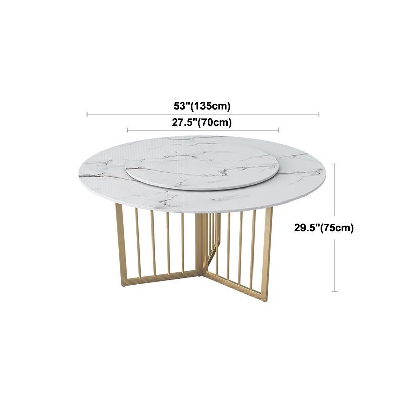 Modern Stone Dining Table Round White Dining Table for Kitchen