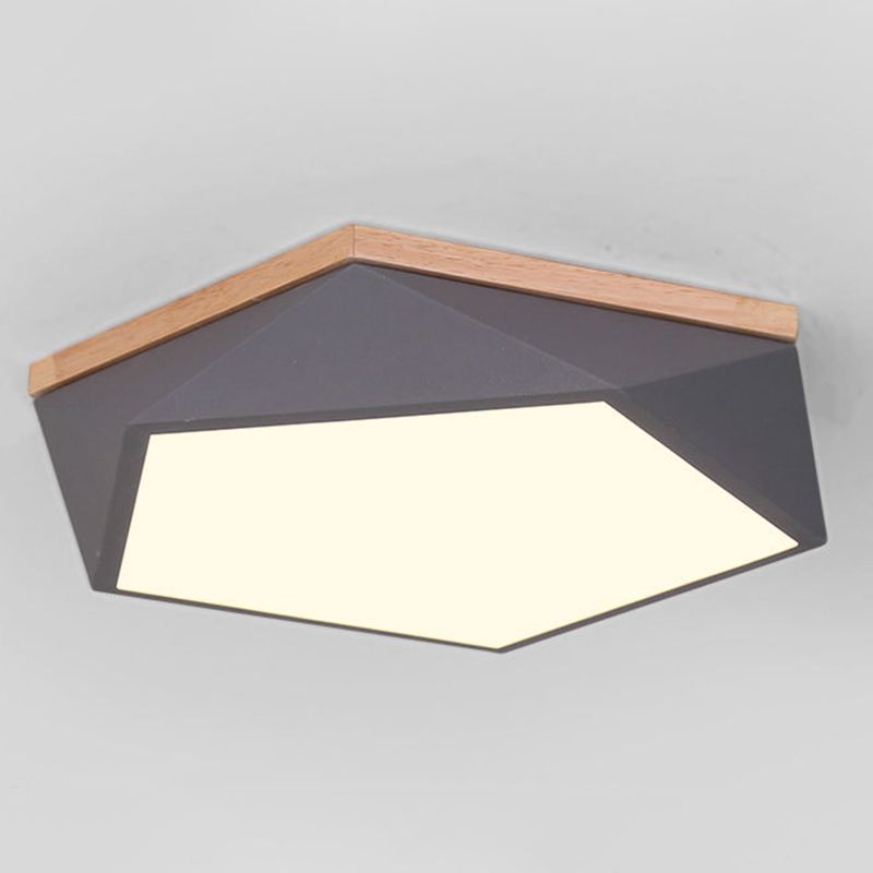 Geometric Macaron LED Ceiling Light in Modern Simplicity Iron Indoor Flush Mount with Acrylic Shade