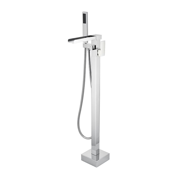 Floor Mounted Bronzel Freestanding Tub Filler Single Handle Freestanding Faucet with Hose
