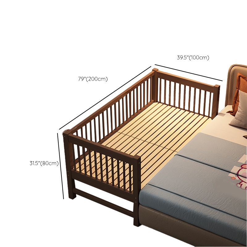 Espresso Wood Solid Wood Baby Crib Ultra-Modern with Guardrail