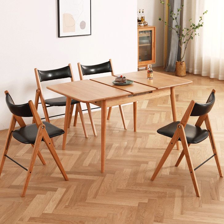 Rechthoek massief houten opvouwbare tafel moderne eettafel met 4 poten voor restaurant