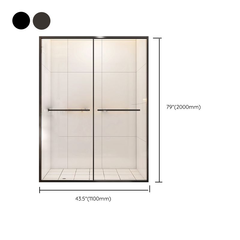 Full Frame Double Sliding Shower Door Clear Glass Shower Screen