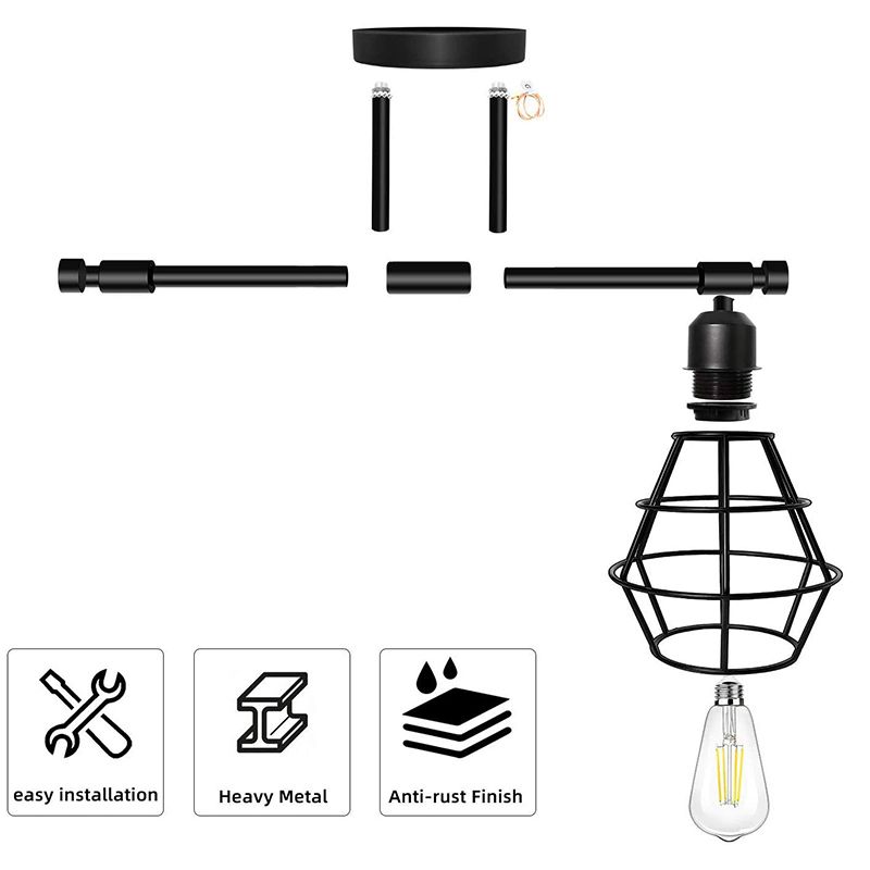 Cage Shade Vanity Wall Light RETRO Style Industrial Metal 3 Light Vanity Light