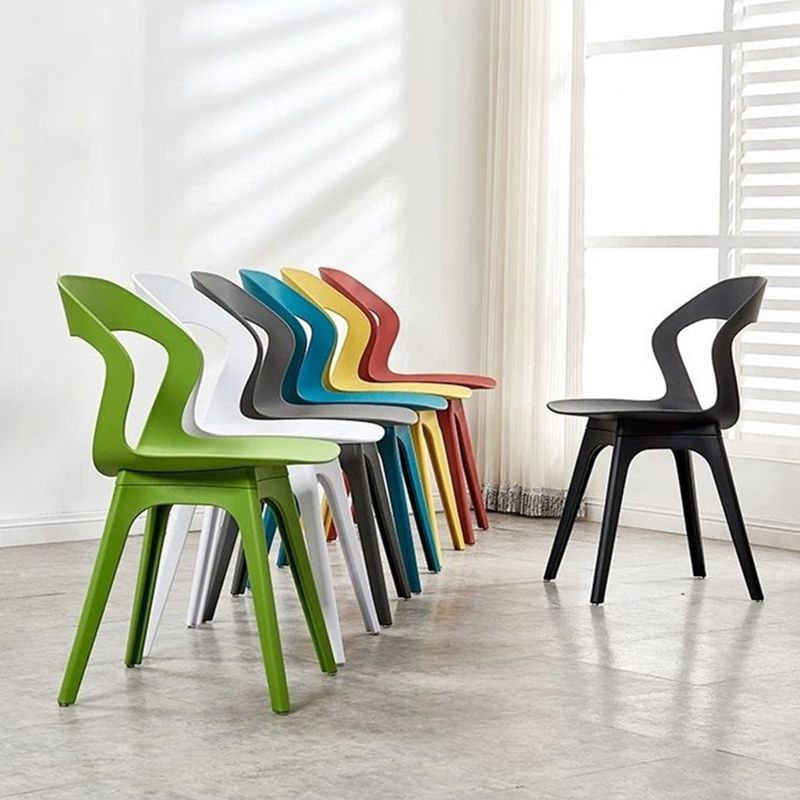 Contemporary Kitchen Dining Chair Vinyl Open Back Side Chair