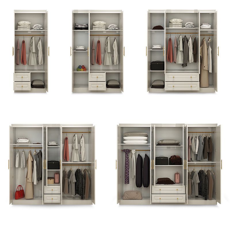 Modern Style Wooden Wardrobe White Colour Soft Close Drawer Wardrobe Closet