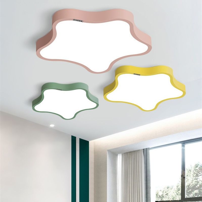 Modern Style Star Shade Ceiling Lamp Metal 1 Headed Ceiling Lighting for Bedroom