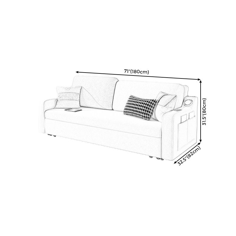 Convertible Sofa Bed with Storage Velvet Sloped Arm Futon Sofa Bed
