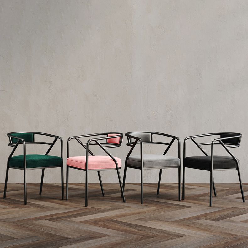 Glam Style Arm Chair Open Back Indoor Dining Chair for Dining Room