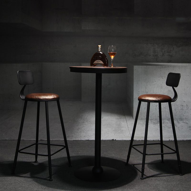 Industrial 1/3/4/5 Pieces Solid Wood Bar Table Set Fixed Table Counter Table