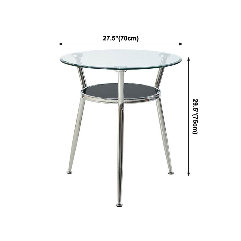 Esstisch aus Glas im modernen Stil, runder Tisch mit Metallgestell für den Heimgebrauch