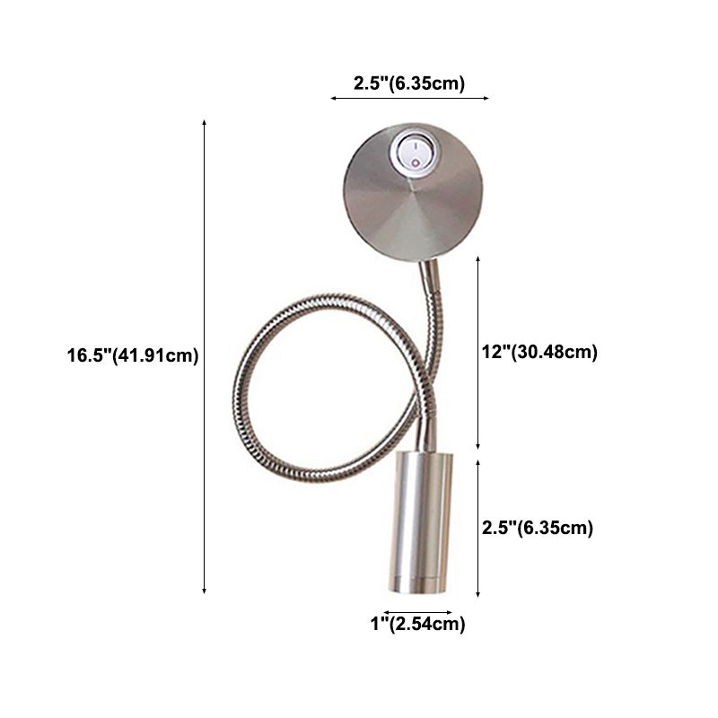 Modern Style Cylinder Wall Lighting Fixtures Metal 1 Light Wall Mounted Reading Lights