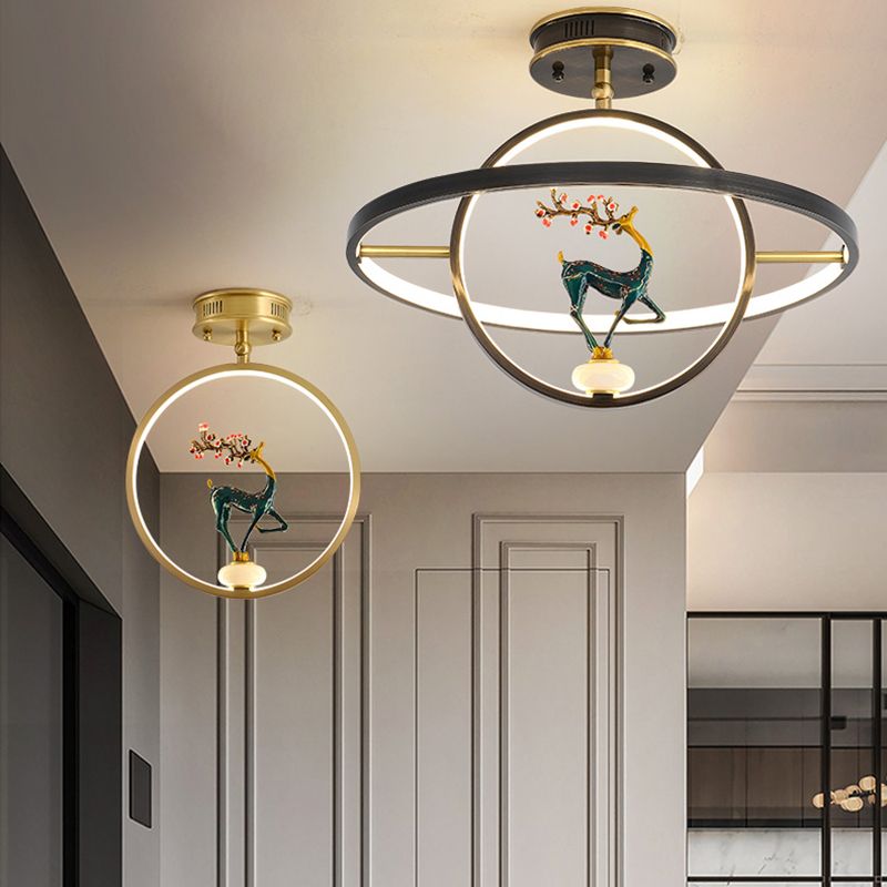 Modern Style Linear Shade Ceiling Light Metal Ceiling Light Fixture for Bedroom