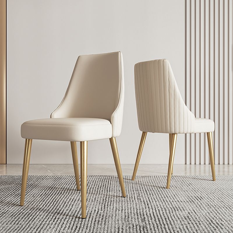 Glam Side Chair Dining Room Gold Legs Dining Armless Parsons Chair