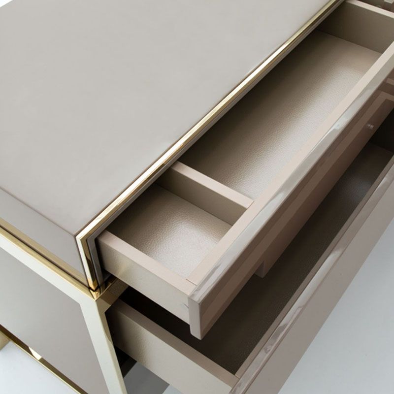 Modern Storage Double Dresser White/Gray Wood Dresser Drawers for Home