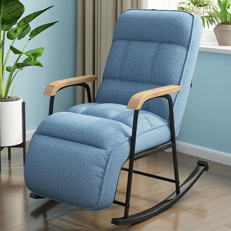 Modern Style Rocking Chair Metal Frame Spindle Rocker Chair with Cushion