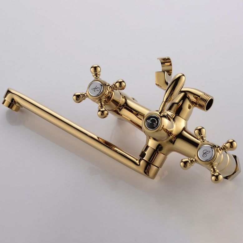 Wall Mounted Bathroom Faucet Metal Swivel Bathroom Faucet with Hand Shower