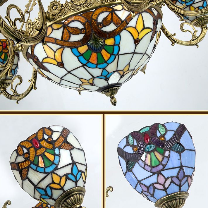 Luminaire ludique en forme de bol Talage de vitrail de style tiffany