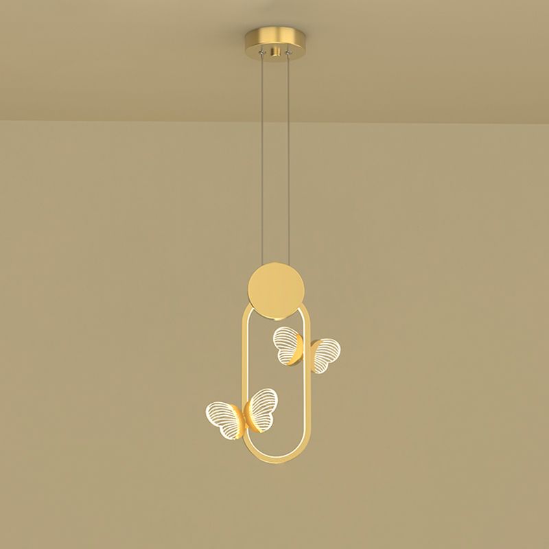 Plafonnage minimaliste Butterfly Plafond Metal Bedroom LED Suspension Pendante