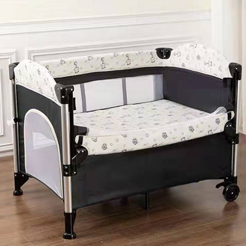 Metal Crib Cradle Gray and Heather Gray Crib Cradle with Storage Shelf