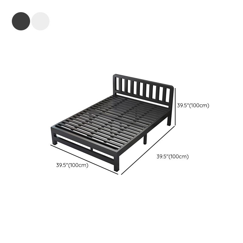 Contemporary Metal Bed Frame Solid Color Slat Bed with Custom Gold Legs