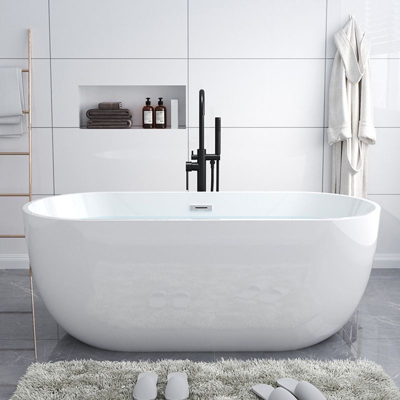 Freestanding Soaking Modern Bathtub Antique Finish Oval Bath Tub