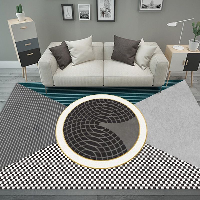 Contemporary Style Rectangle Shape Rug Stain Resistant Rug for Home Decor