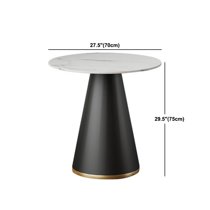 Metal Traditional Luxury Round Table White Sintered Stone Indoor Table for Home