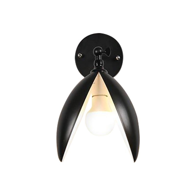 Blooming Bud Wall Light Modern Metal 1 Light Black/White Wall Mounted Light for Living Room