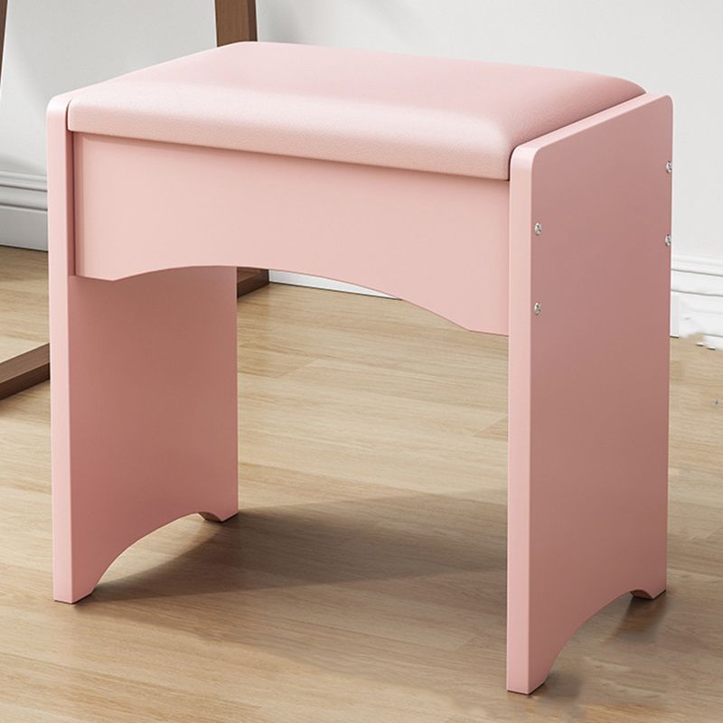 Mid-Century Modern Ottoman Rectangle Genuine Leather Pure Color Water Resistant Ottoman